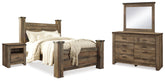 Hoover Furniture Outlet - Ashley Furniture - Trinell Queen Poster Bed, Dresser, Mirror and Nightstand - Queen Poster Bed, Dresser, Mirror and Nightstand - B446B76